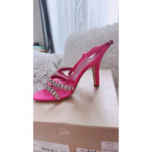 MANOLO BLAHNIK Vedada Satin Crystal Embellished Sandals 38 - Picture 10 of 10